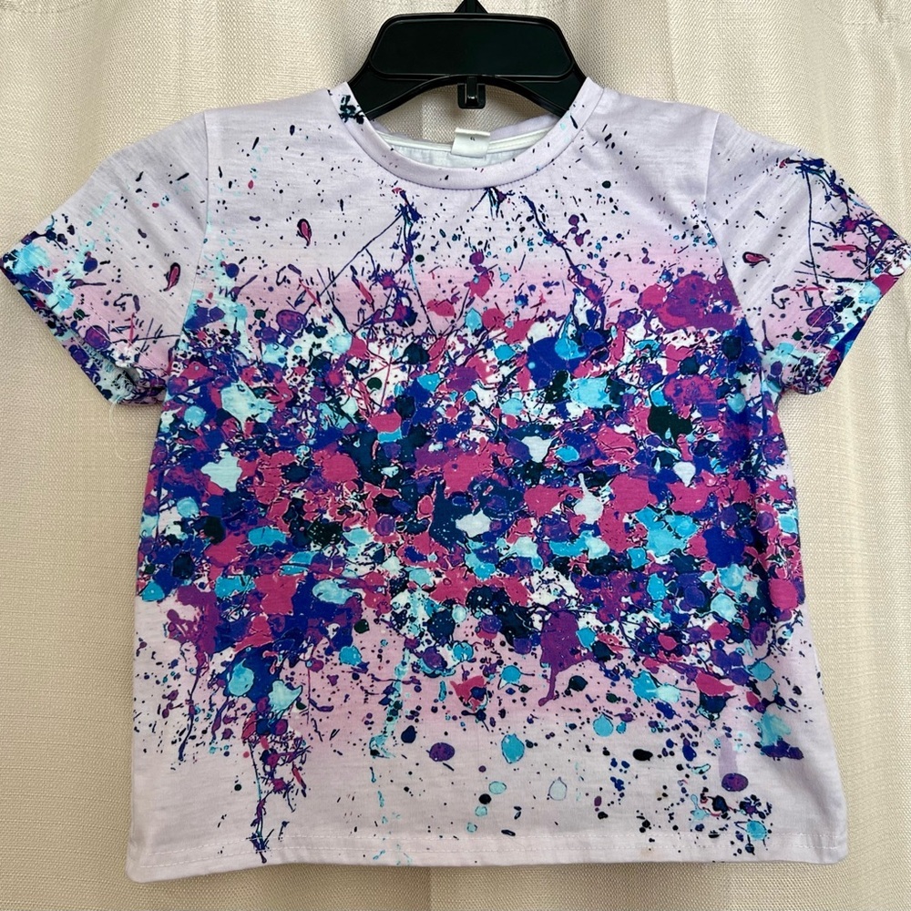 SHEIN Kids Paint Splatter Graphic Tee – Size 8Y